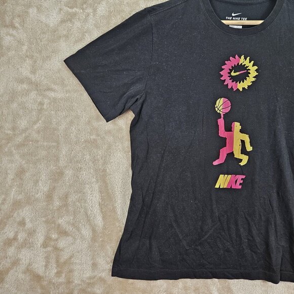 Nike Dri-Fit T-Shirt Men's Size L Black Festival Basketball Short Sleeve Tee - Picture 5 of 10